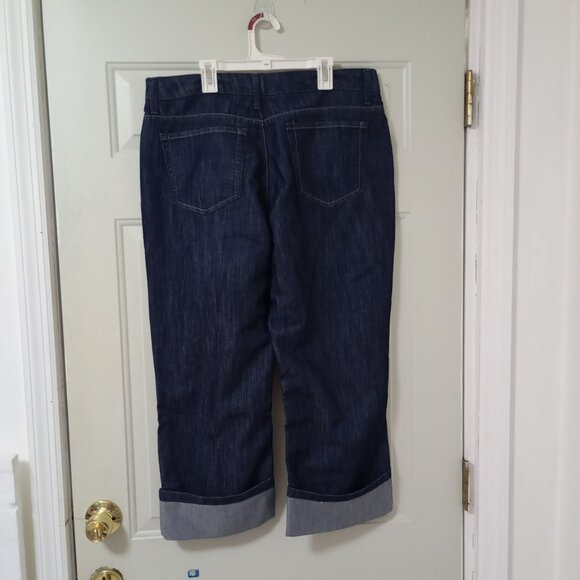 Merona Womens Dark Wash DenimCropped Jeans 14R Stretch - Picture 6 of 10